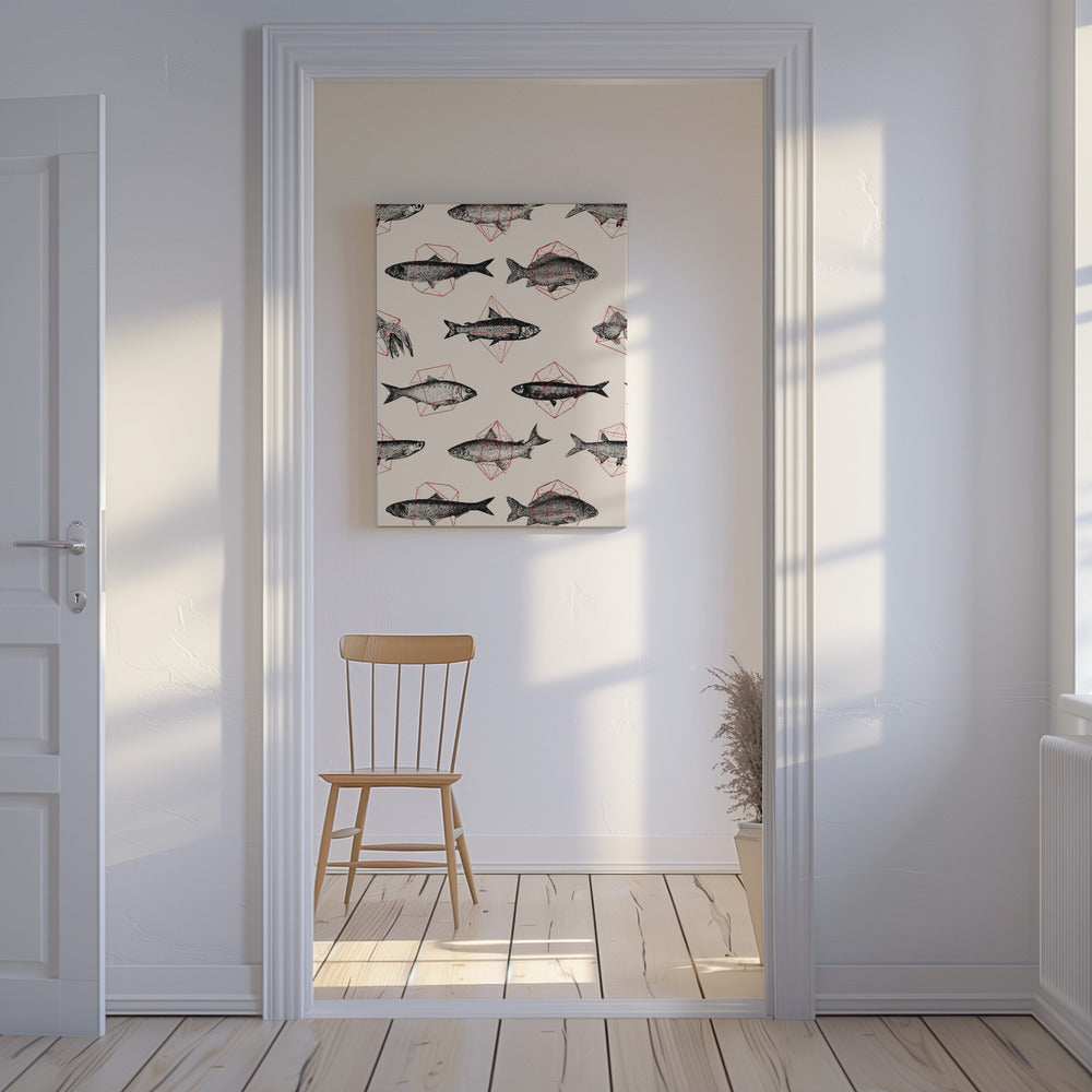 Vissen in de geometrie nr. 4 | Canvas