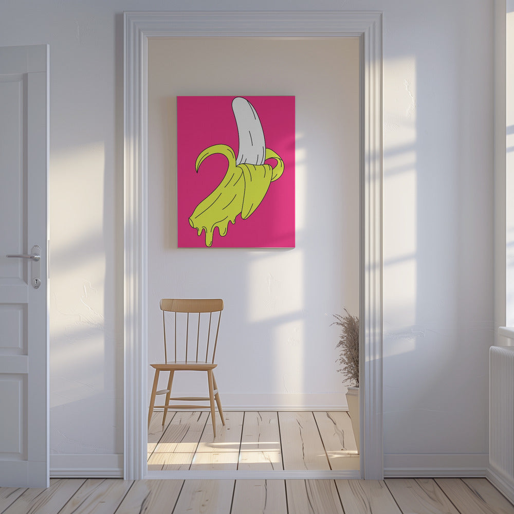 Smeltende roze banaan | Canvas
