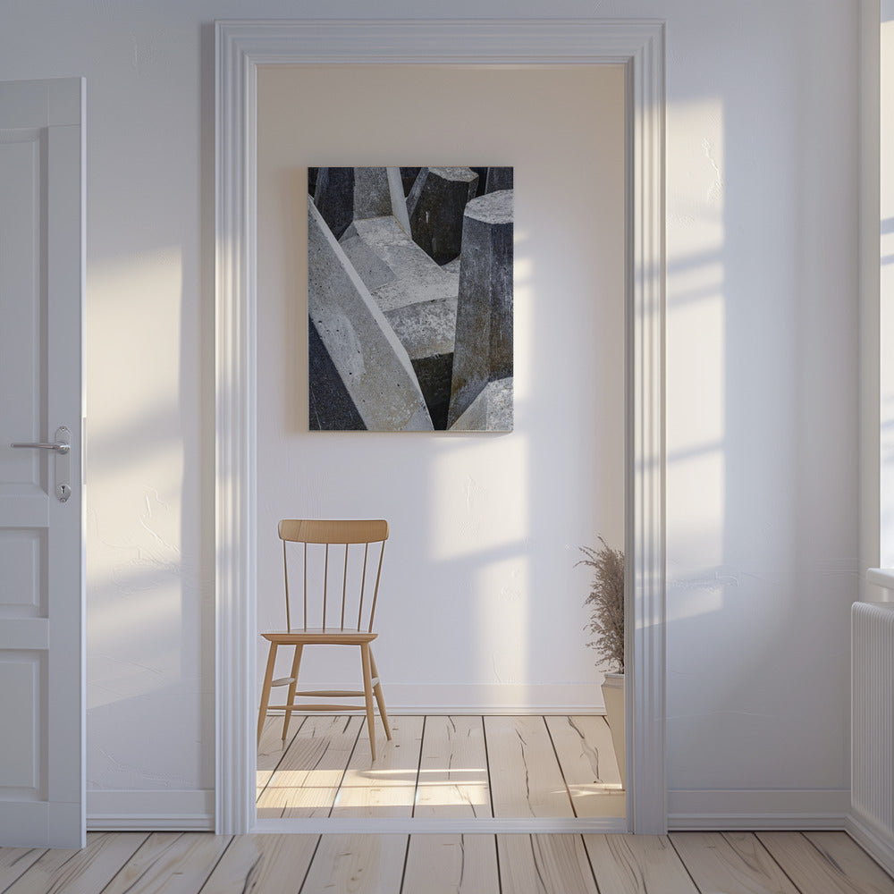 Doolhof van betonnen vormen | Canvas
