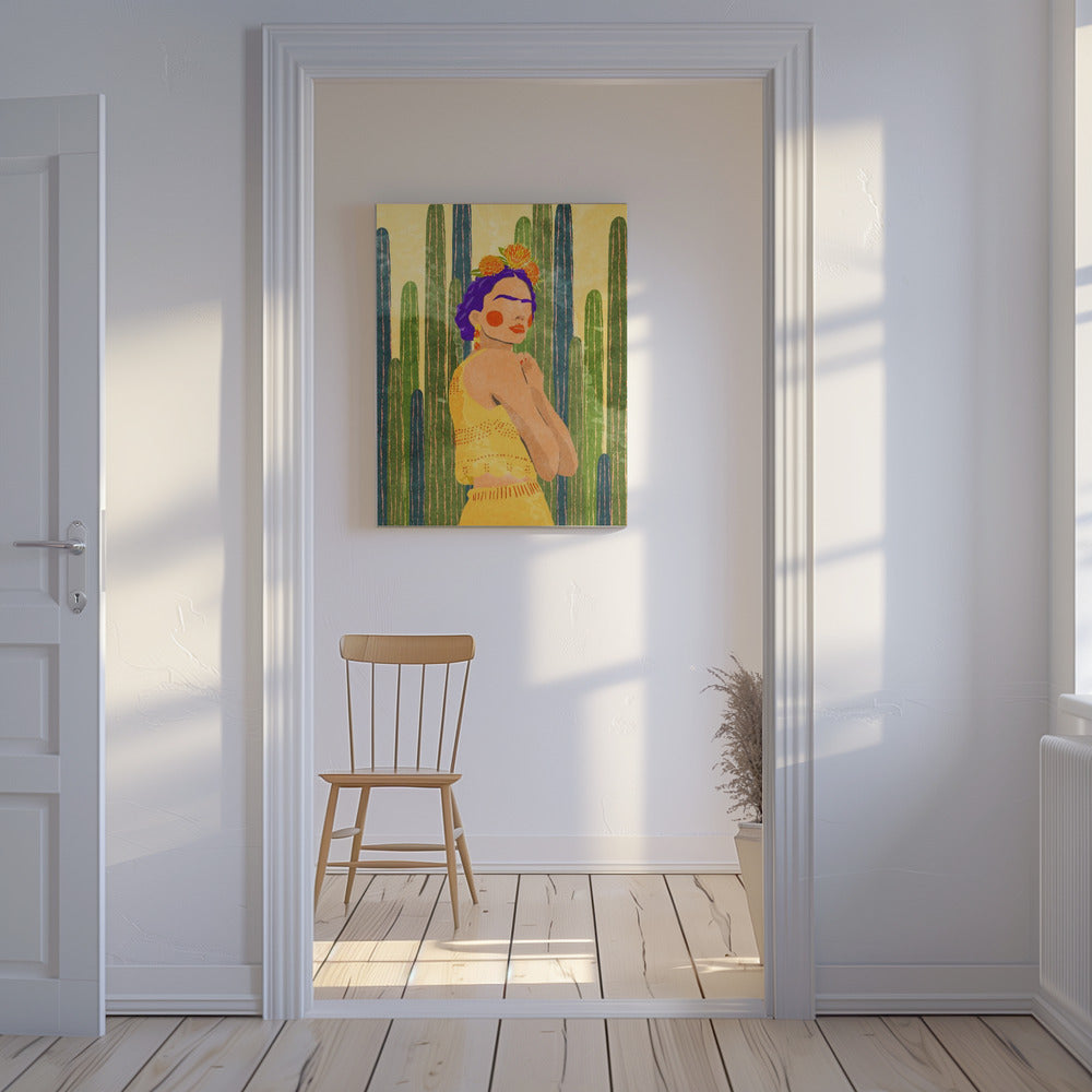 Frida en cactussen | Canvas