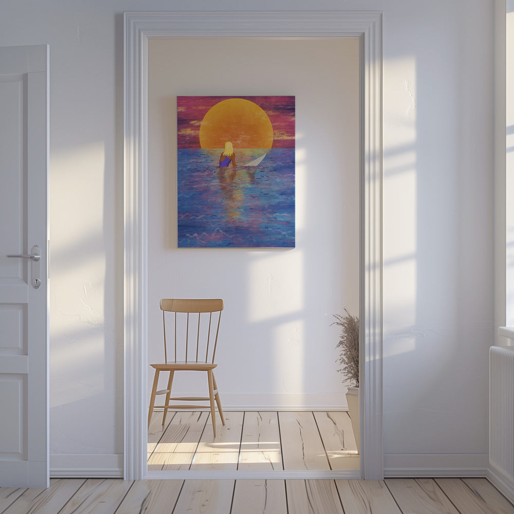 Surfermeisje | Canvas