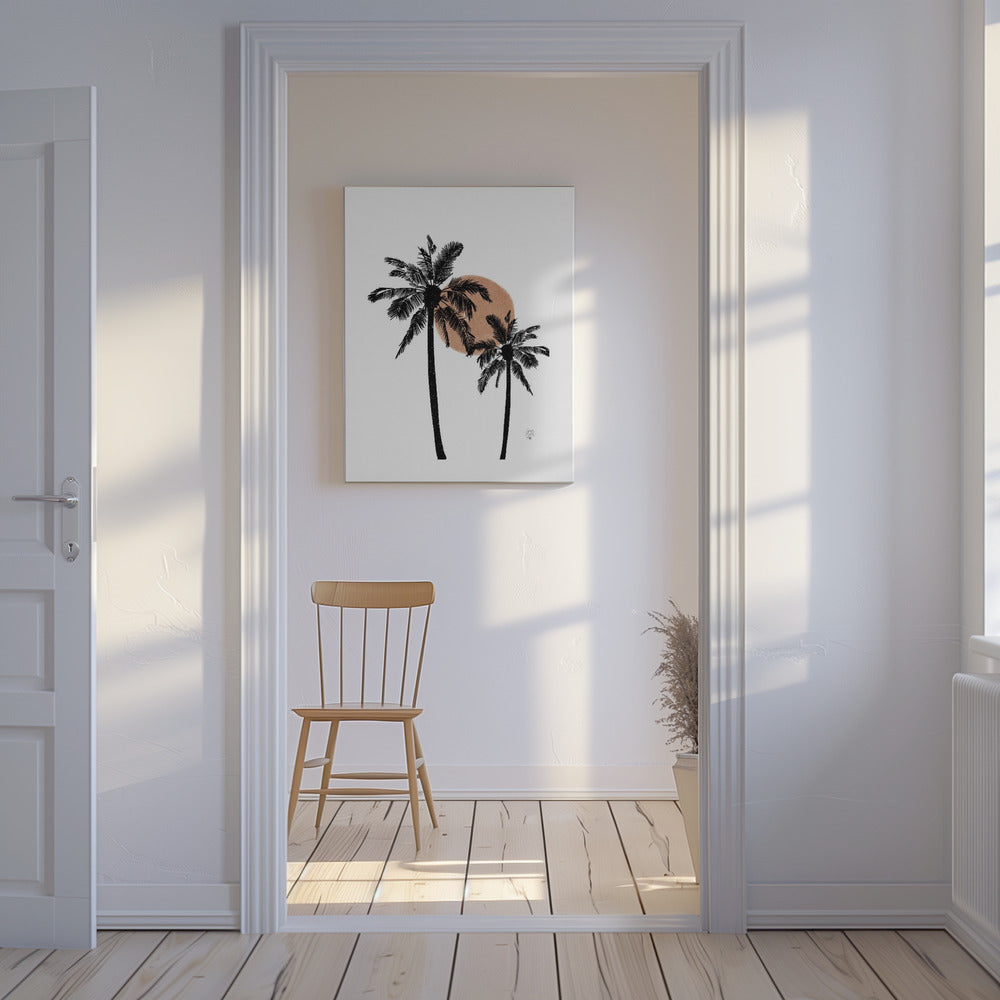 Witte achtergrond palmbomen Erum Khalili.png | Canvas