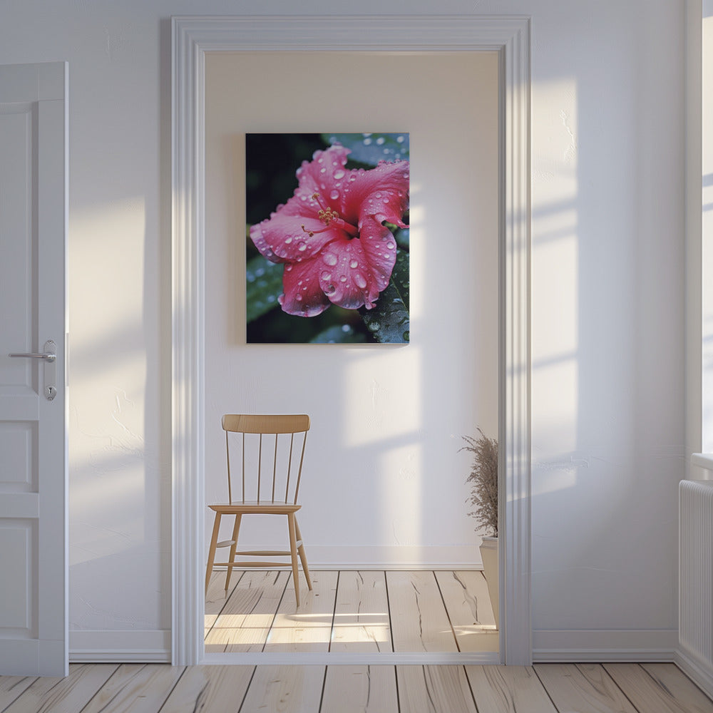 Bloemblaadjes in de regen | Canvas