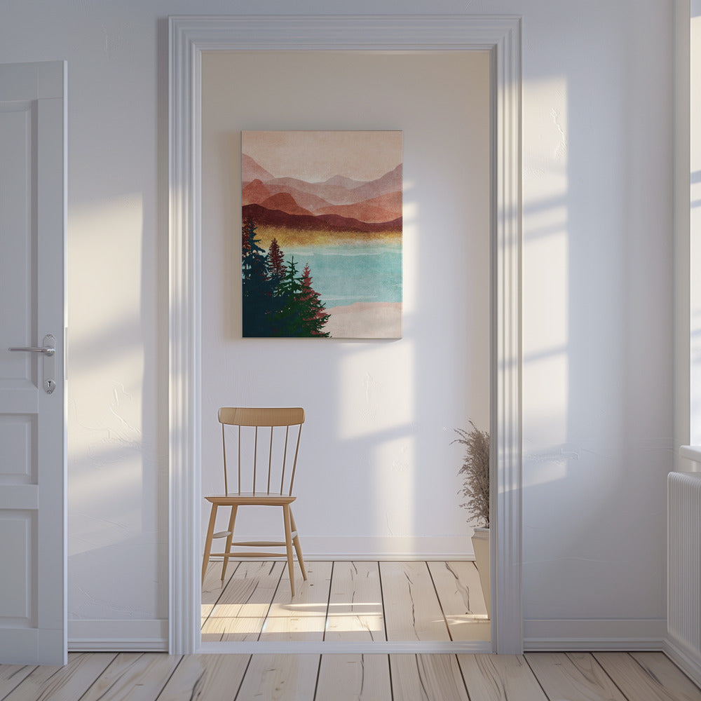 Mistige berggloed | Canvas