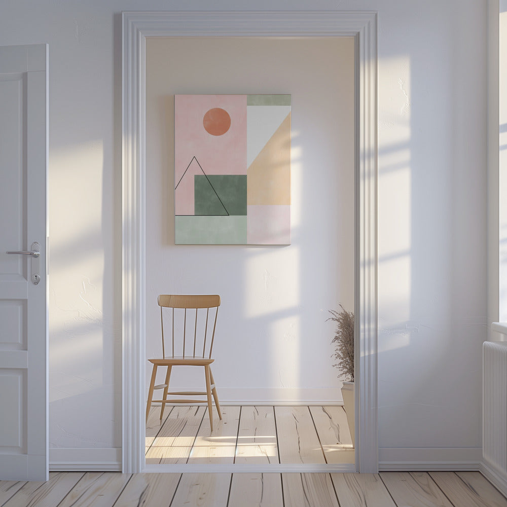Pasteltinten met minimalistische vormen | Canvas