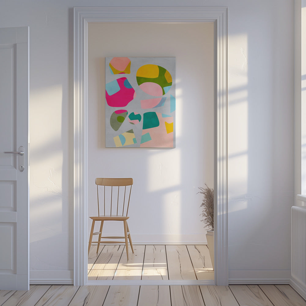 Minimale uitsparing kleurrijk | Canvas