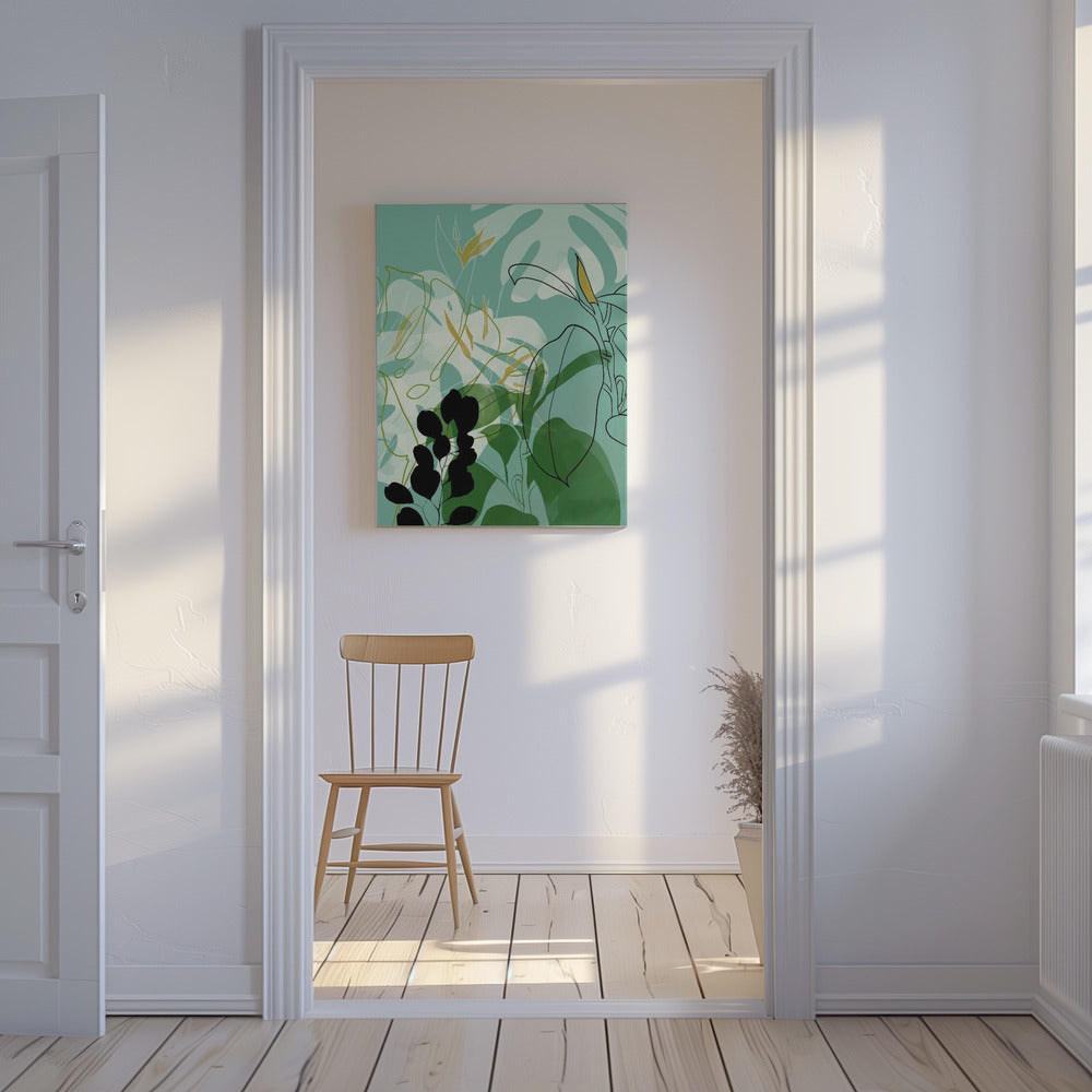 Bladerenlijn Boho2 | Canvas