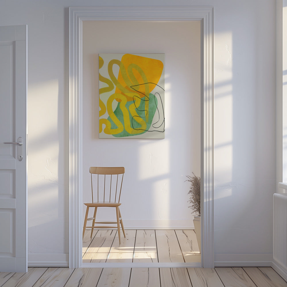 Geschilderde lijnen 8 Kopie | Canvas