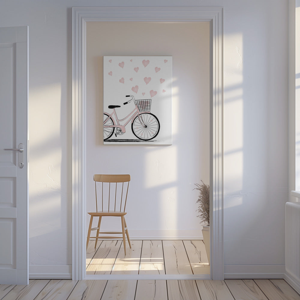 Fiets met Harten | Canvas