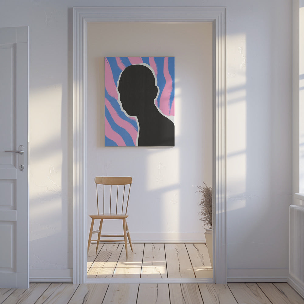 Anoniem portret in strepen | Canvas