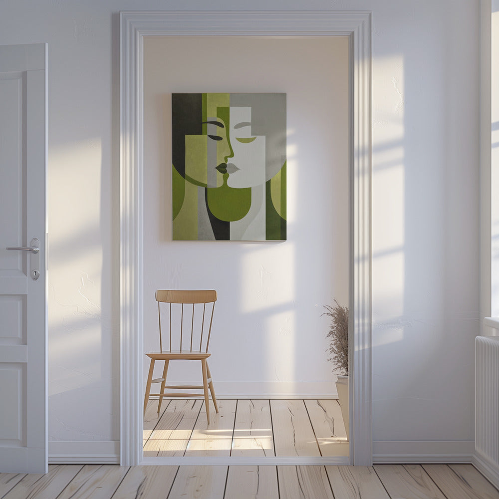 Kus me groengrijs | Canvas