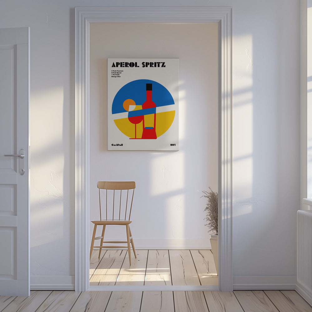 Aperol Spritz Cocktail Bauhaus Kunstdruk | Canvas