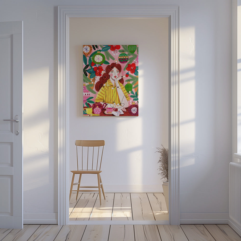 Retro Christmas Woman | Canvas