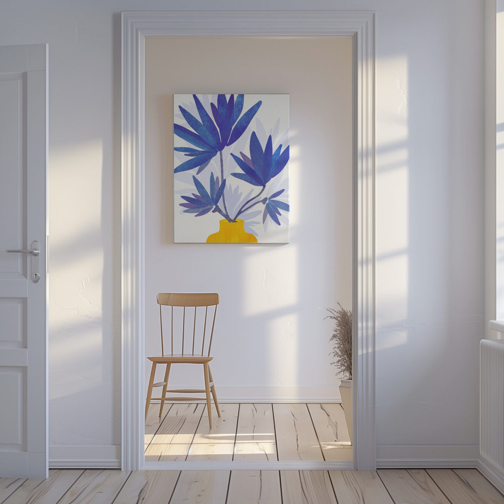 Indigo Bloemen | Canvas