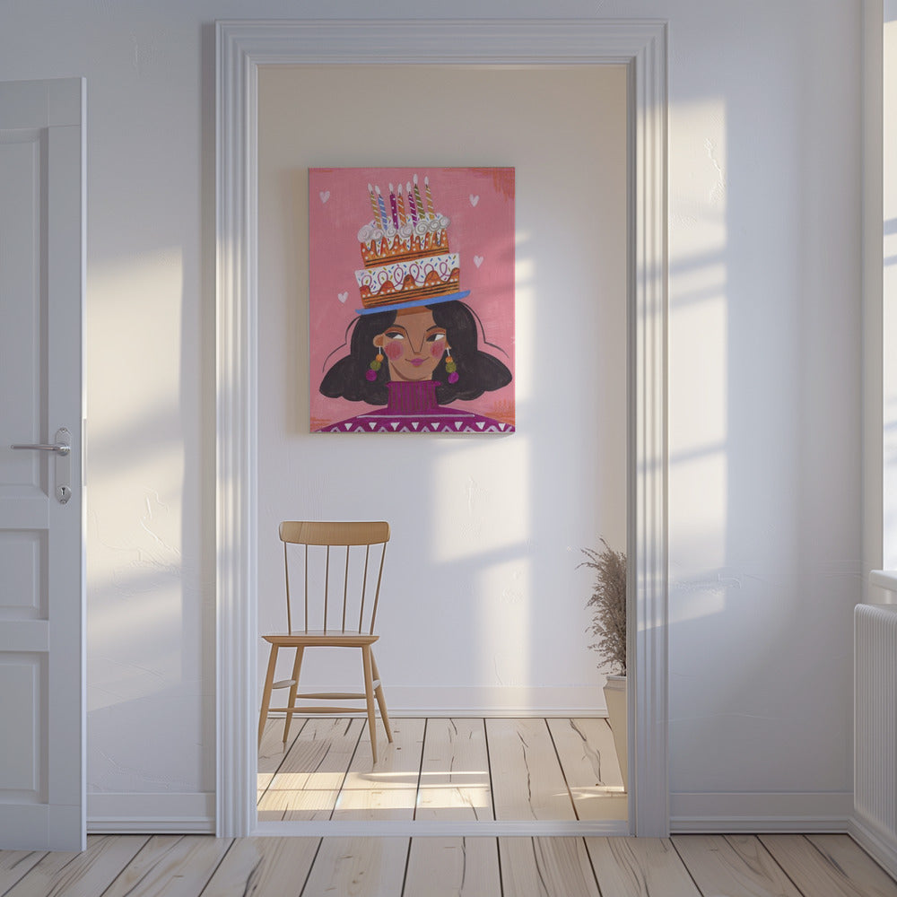 Woman with pie | Canvas