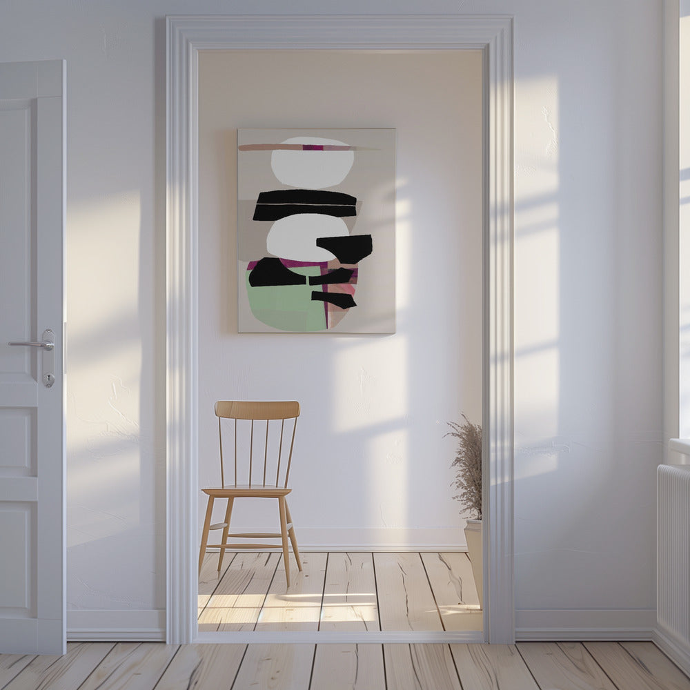Gekleurd Abstract Zwart Nr. 2 | Canvas