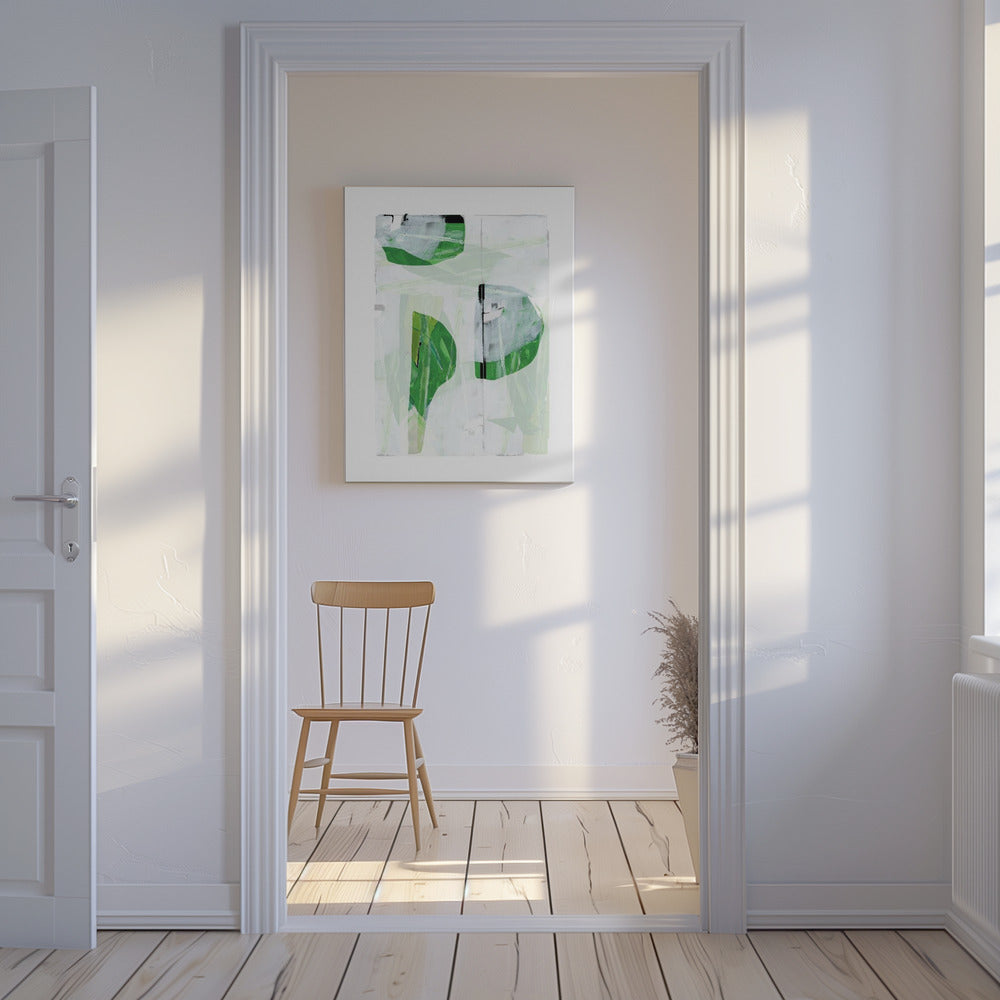Limegroen Zwart Abstract No2 | Canvas