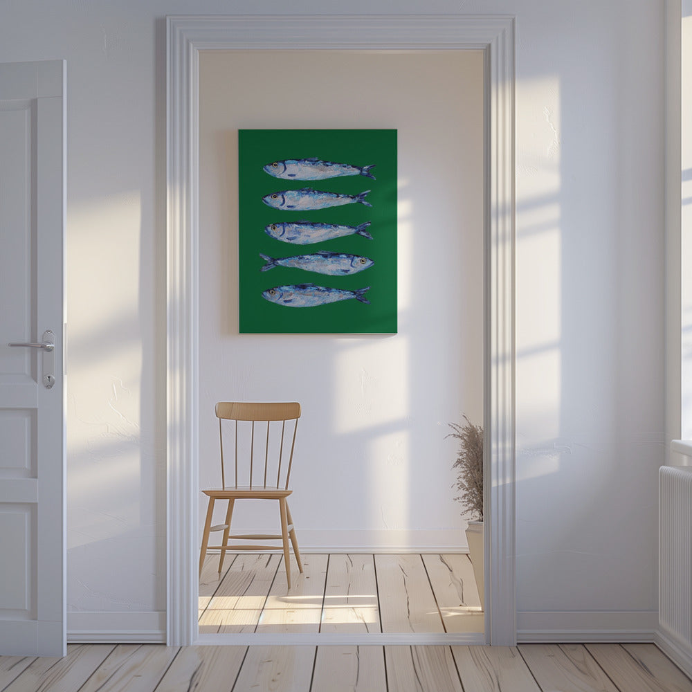 Sardientjes Bosgroen | Canvas