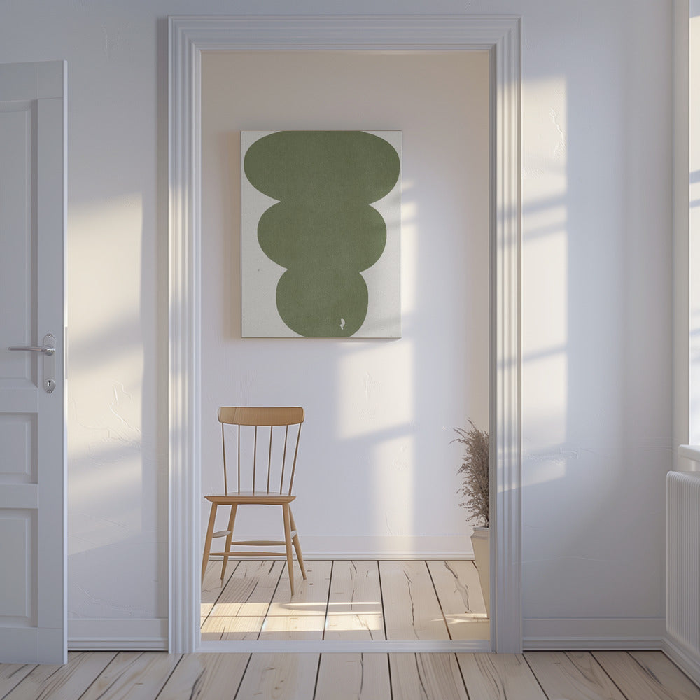 Groen Eenvoudige Retro Vormen | Canvas