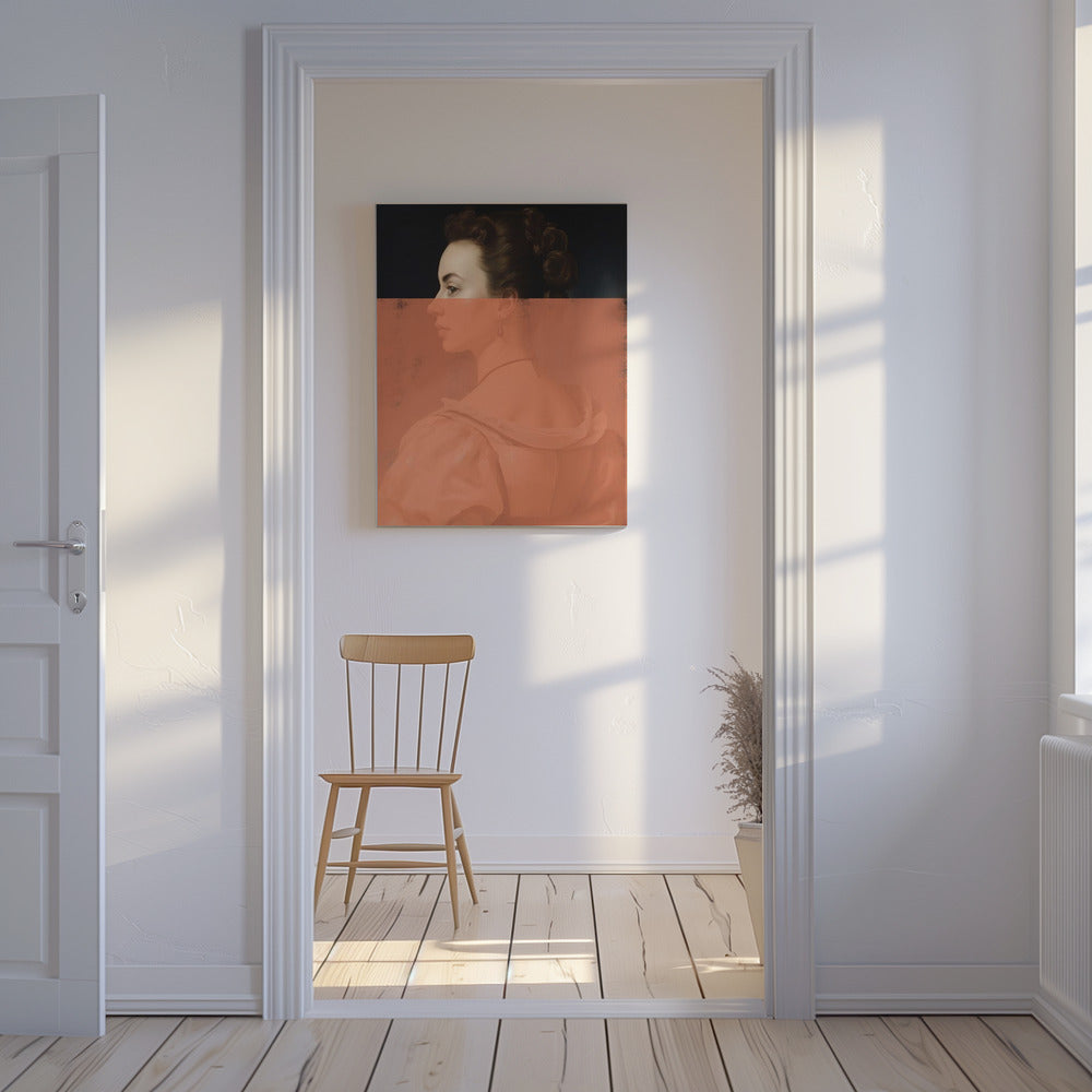 Veranderd portret van vrouw Oranje moderne kunst | Canvas