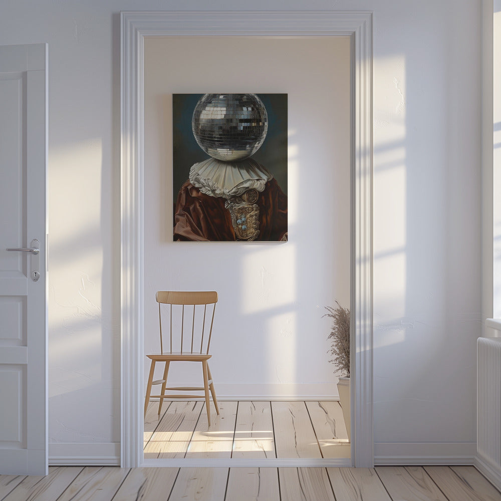 Antieke discobal, een man met discohoofd | Canvas