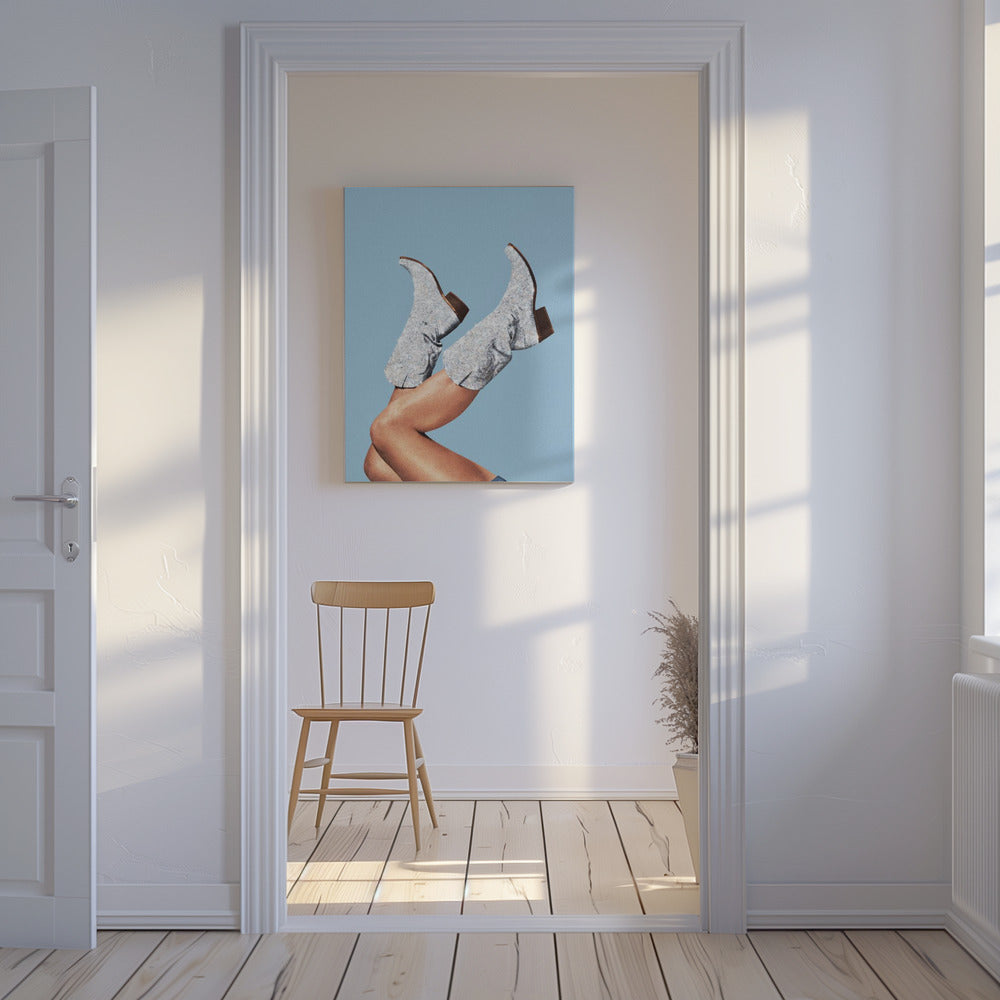 Deze laarzen Glitterblauw II | Canvas