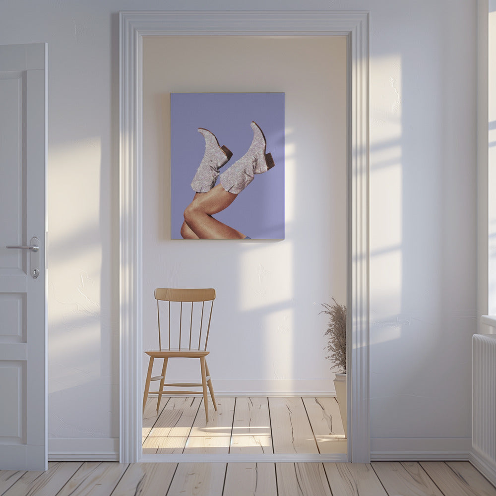 Deze laarzen - Glitter Very Peri Periwinkle | Canvas