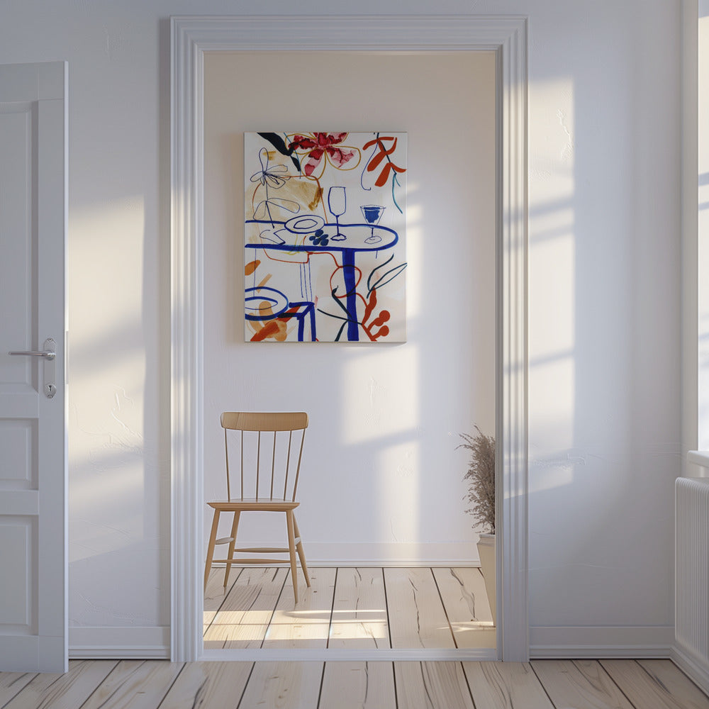 Levendige tafelscène | Canvas