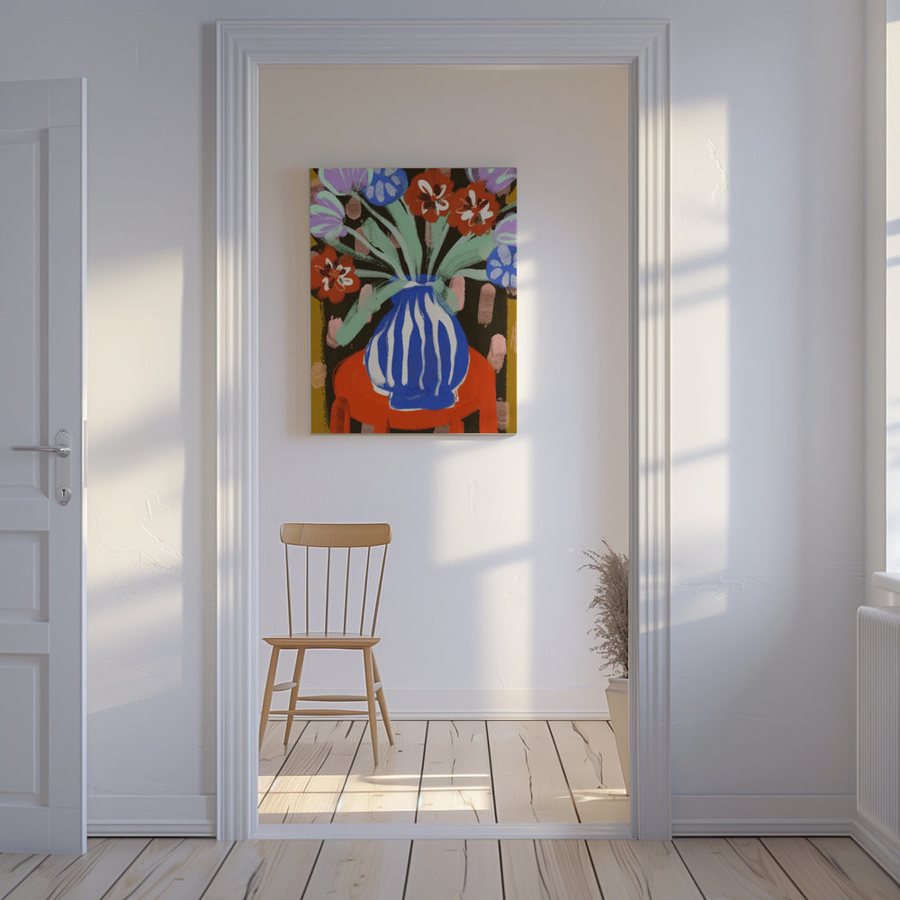 Vaas met vrolijke bloemen | Canvas