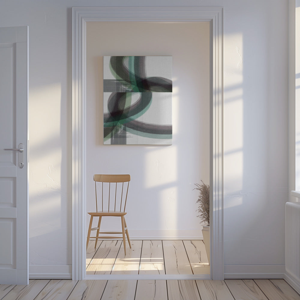 Groene Curve 2 | Canvas