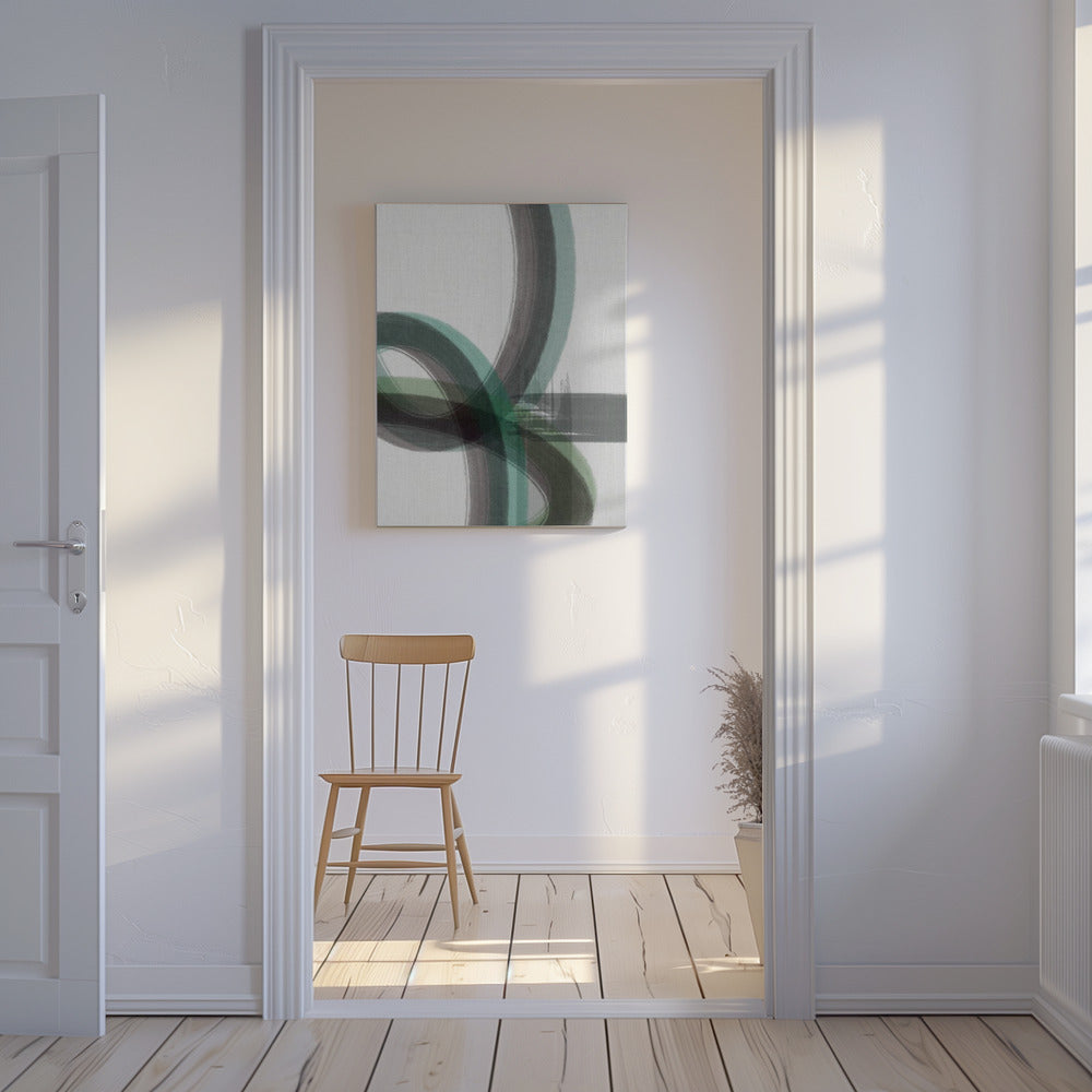 Groene curve 1 | Canvas