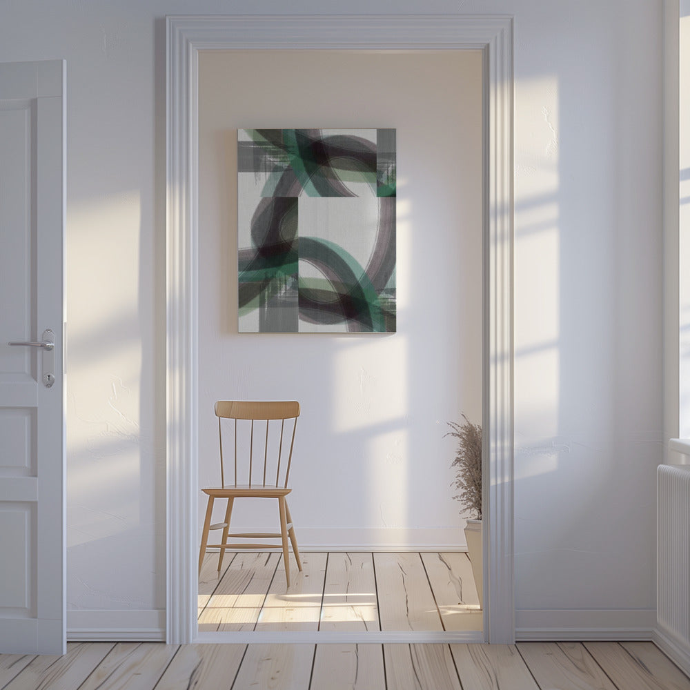 Groene Curve 3 | Canvas