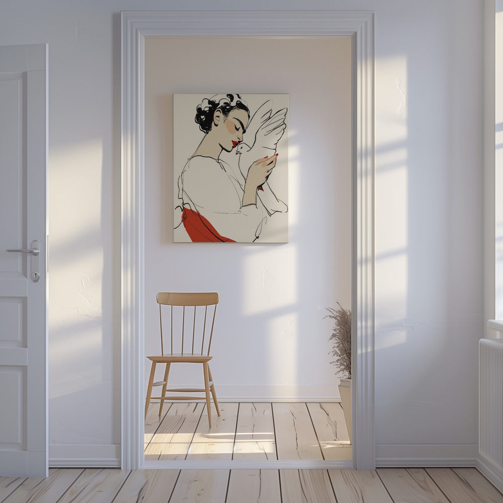 Duif Omhelzing | Canvas