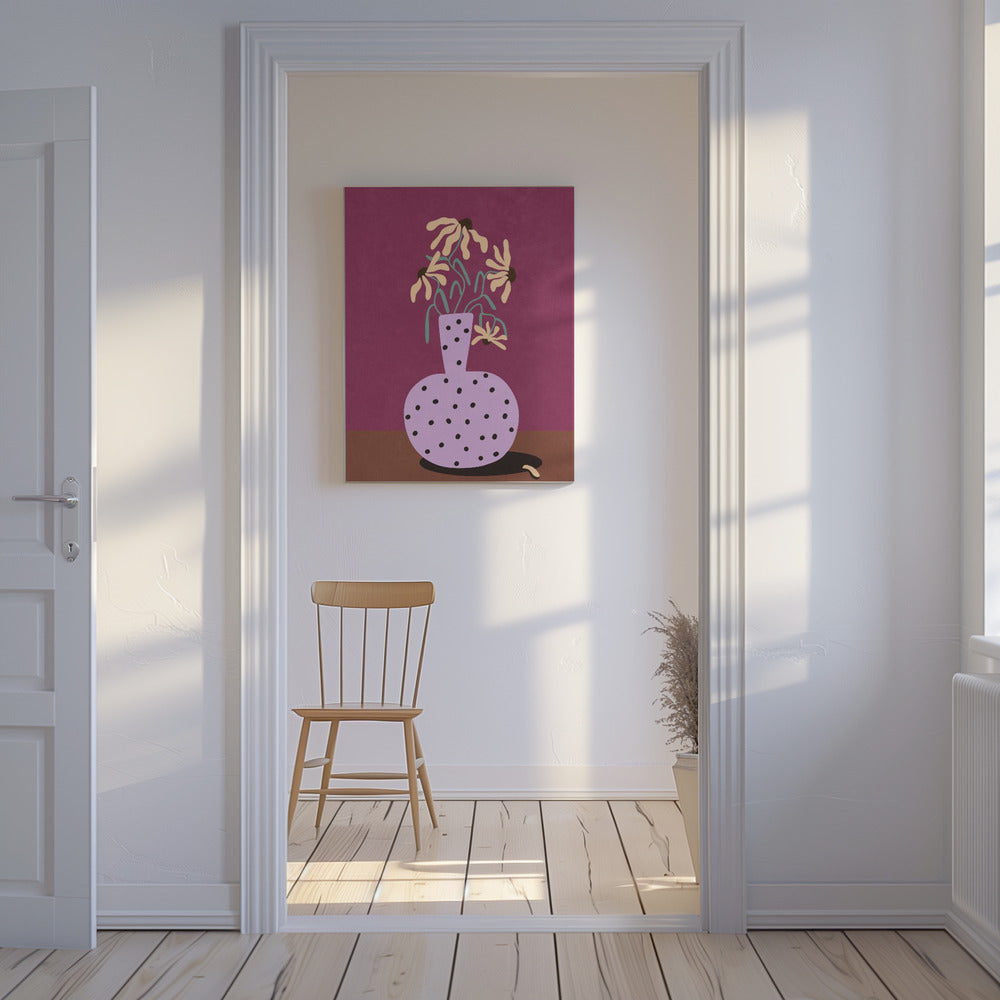 Bloemen in vaas | Canvas
