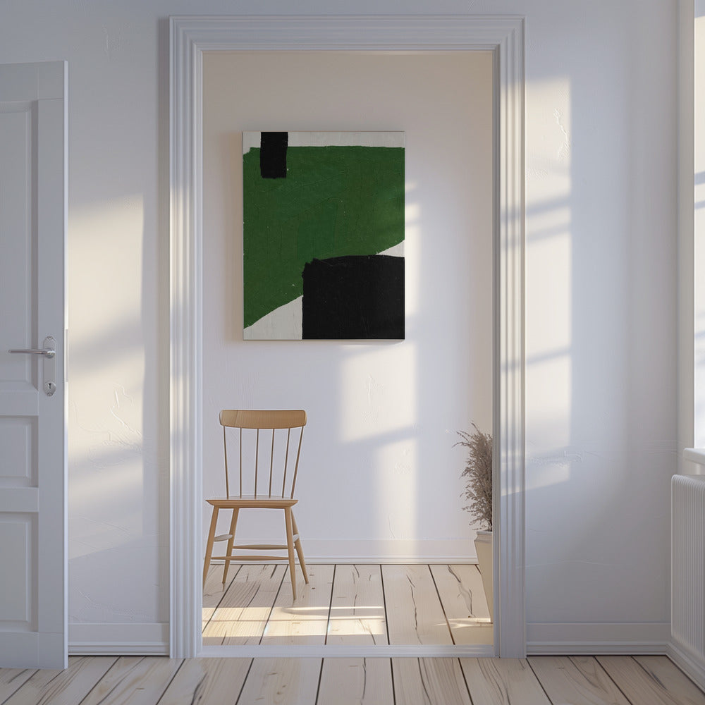 Smaragdgroene abstractie | Canvas