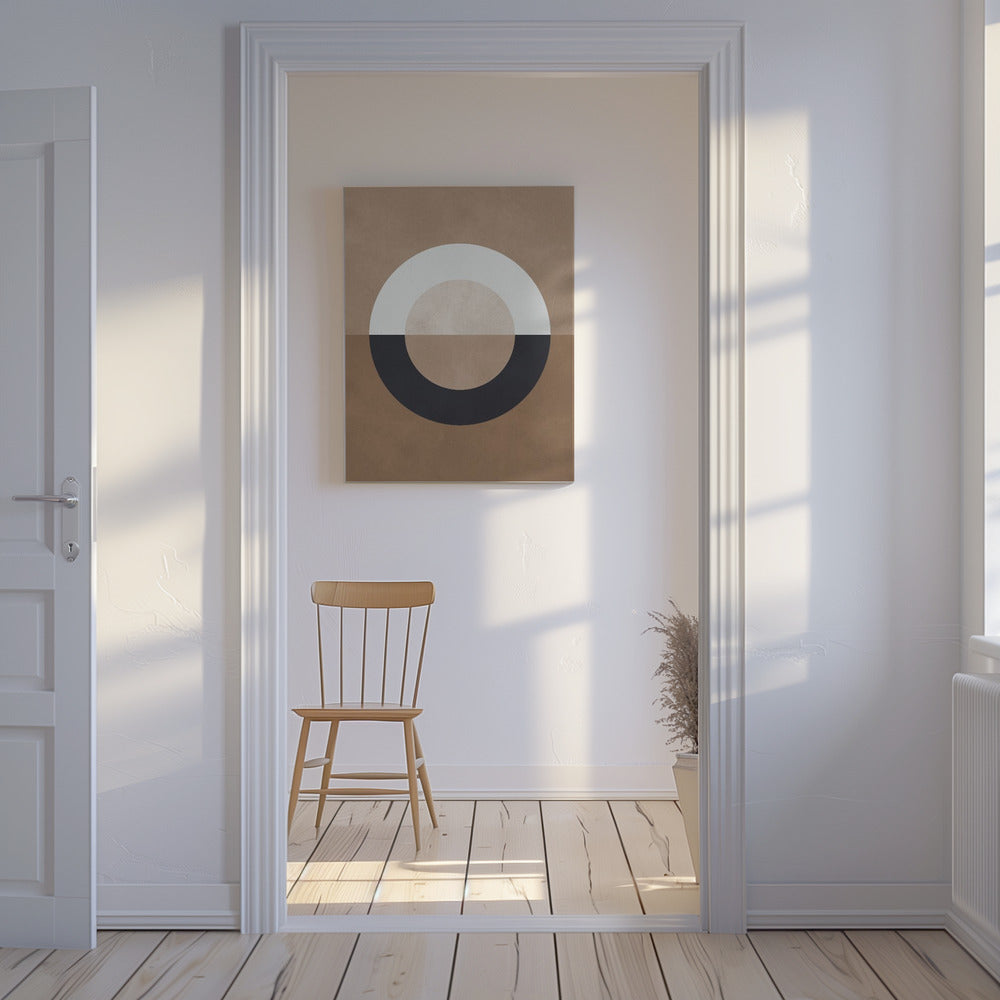 Bruine geometrie 8 | Canvas