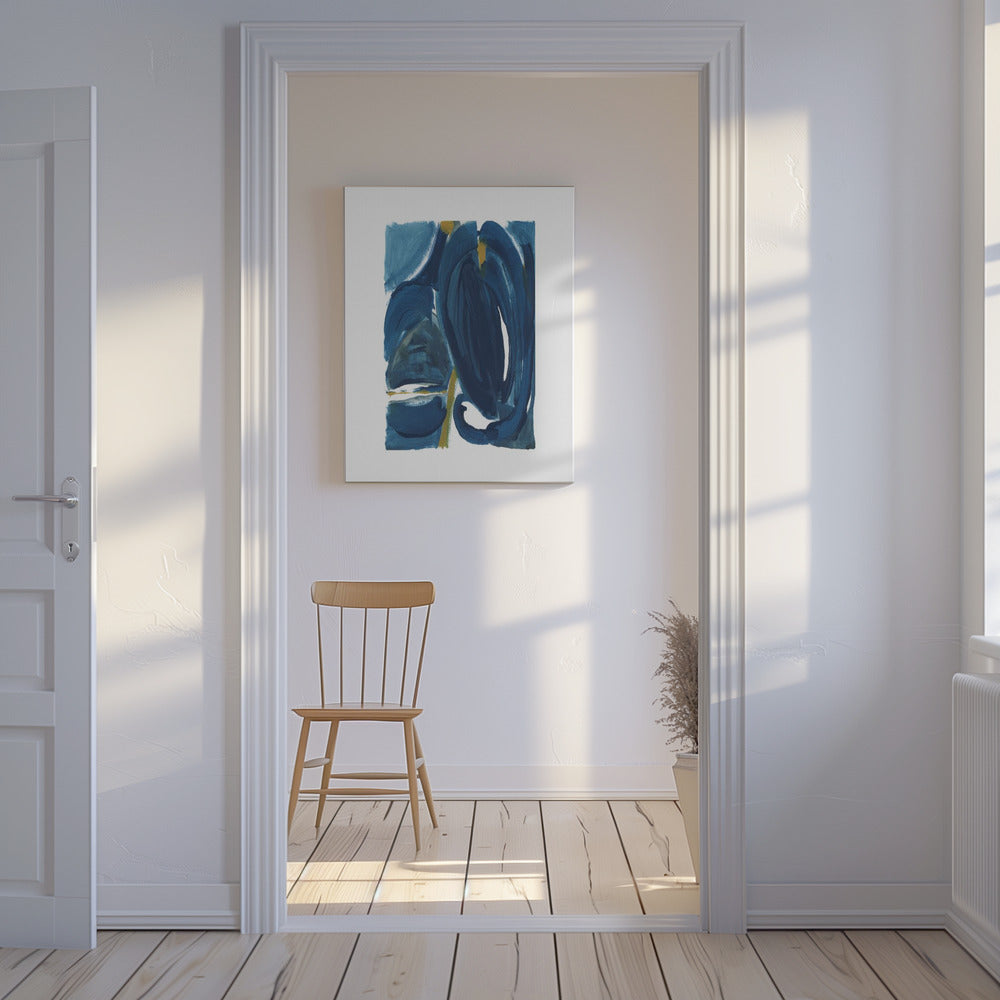 Navy Gold Abstract 1 | Canvas