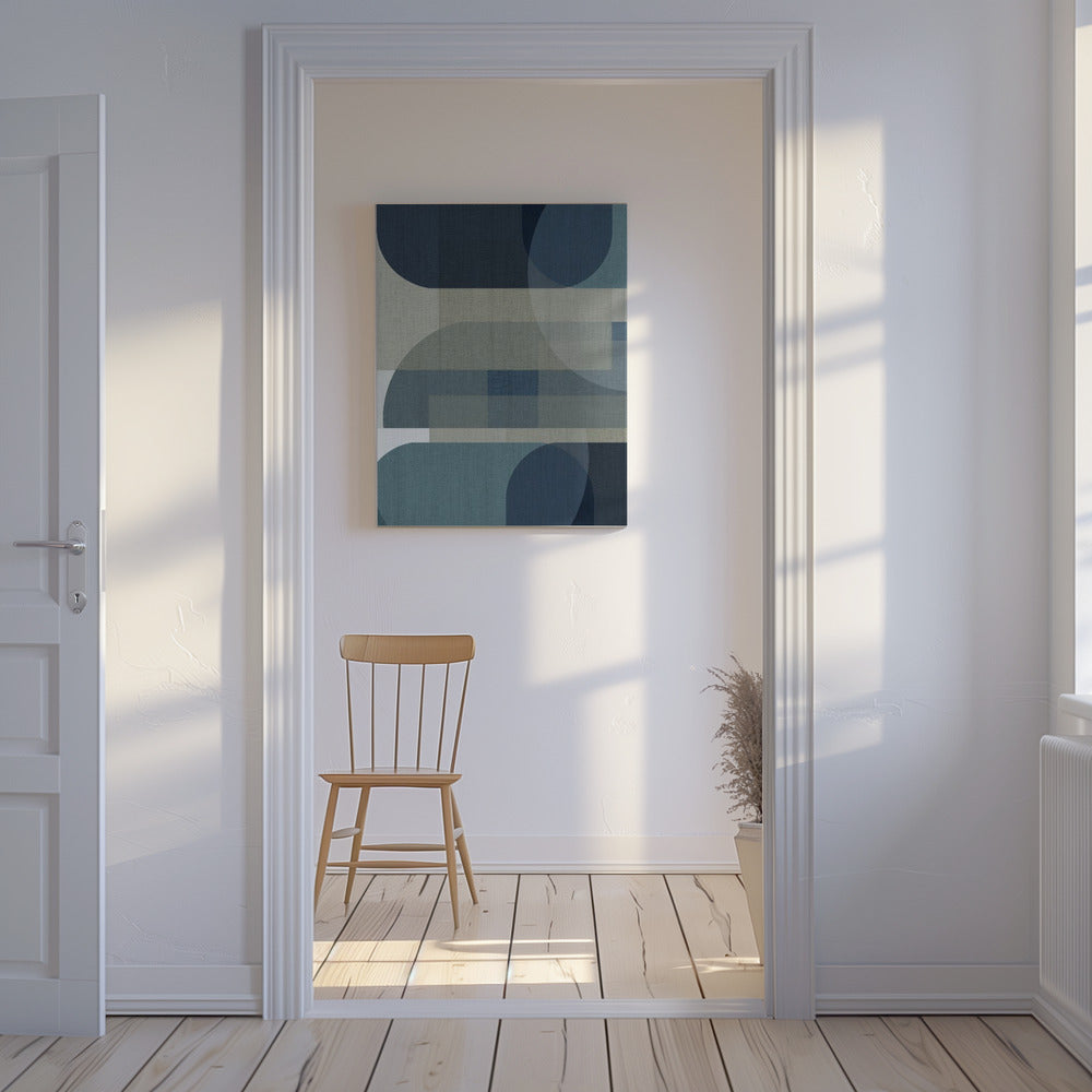 Geweven blauwe lagen 3 | Canvas