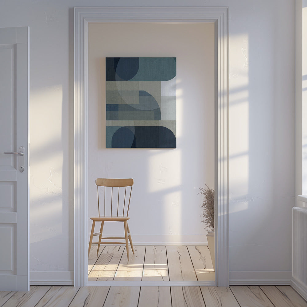 Geweven blauwe lagen 4 | Canvas