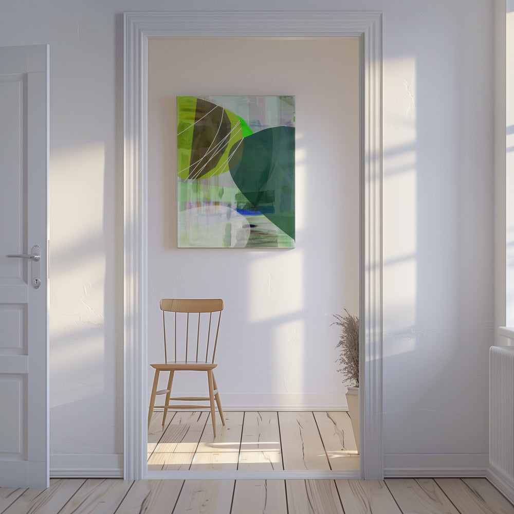 Abstracte groene vormen 2 | Canvas