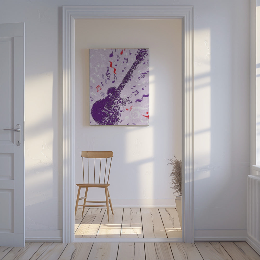 Elektrische gitaar popart exploderend | Canvas