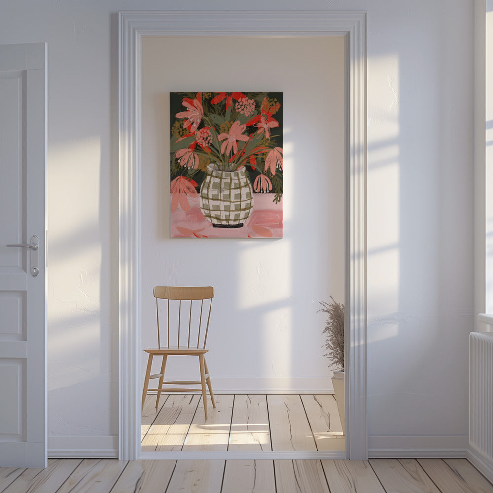 Petals in Patterned Vase | Canvas