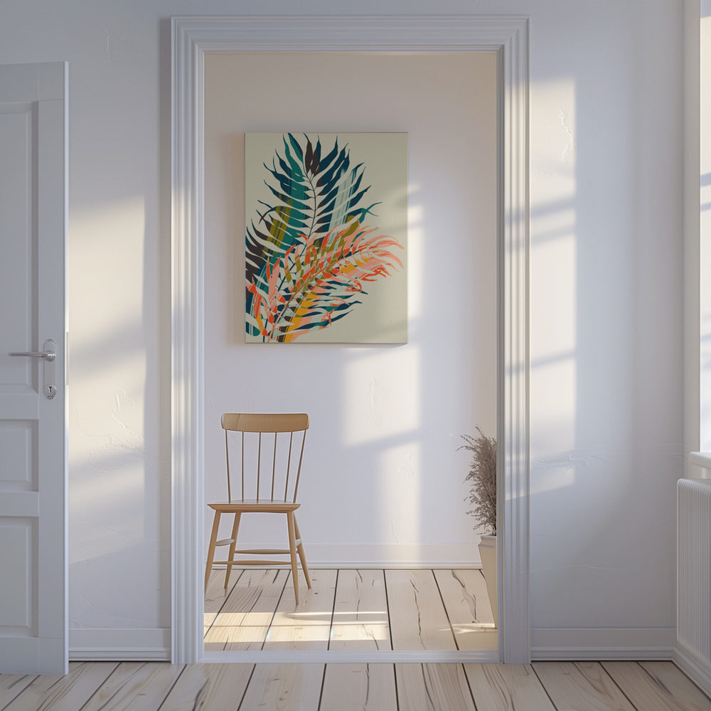 Kleurrijke palmbladeren | Canvas