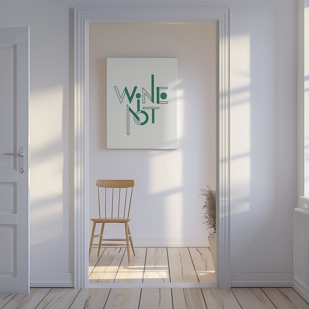 Wijn Niet handgetekende tekst &amp; citaat | Canvas
