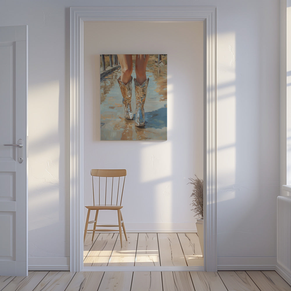 Zilveren Cowgirl | Canvas