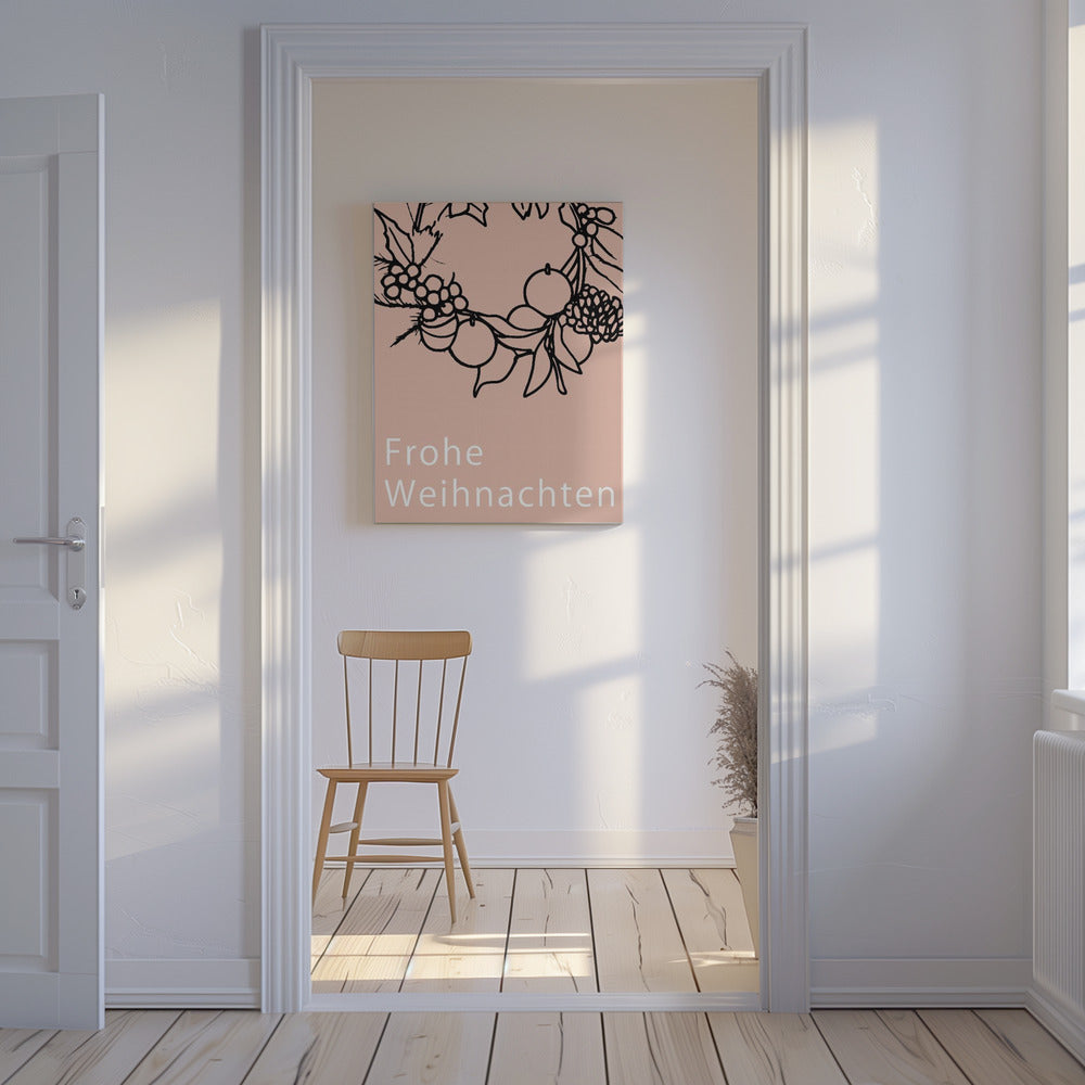 Bogen en kerstballen: Frohe Weihnachten Kerstmis | Canvas
