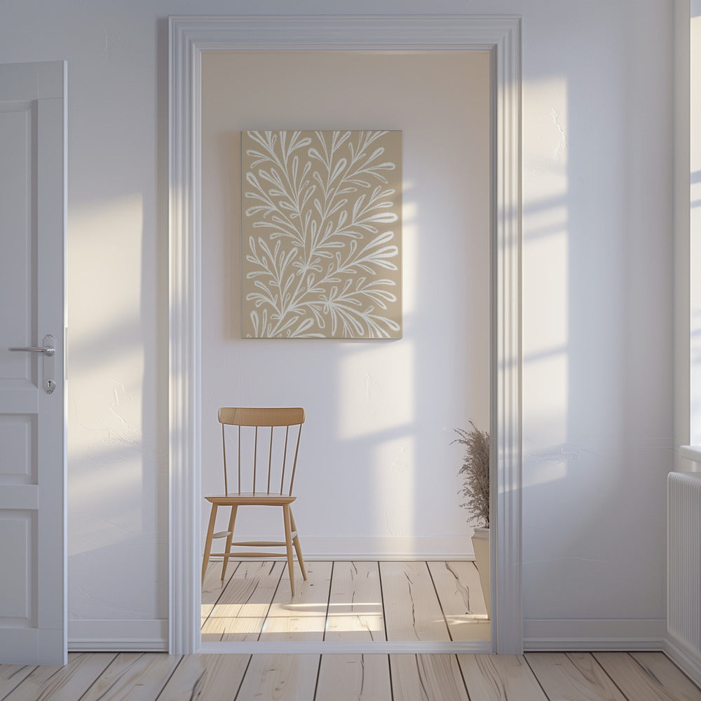 Beige Witte Plant | Canvas