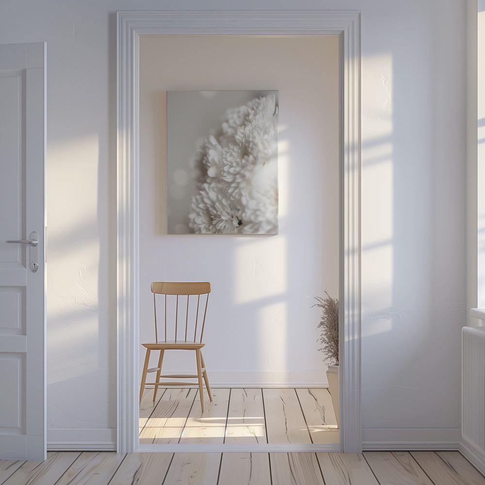 Witte bloemen | Canvas