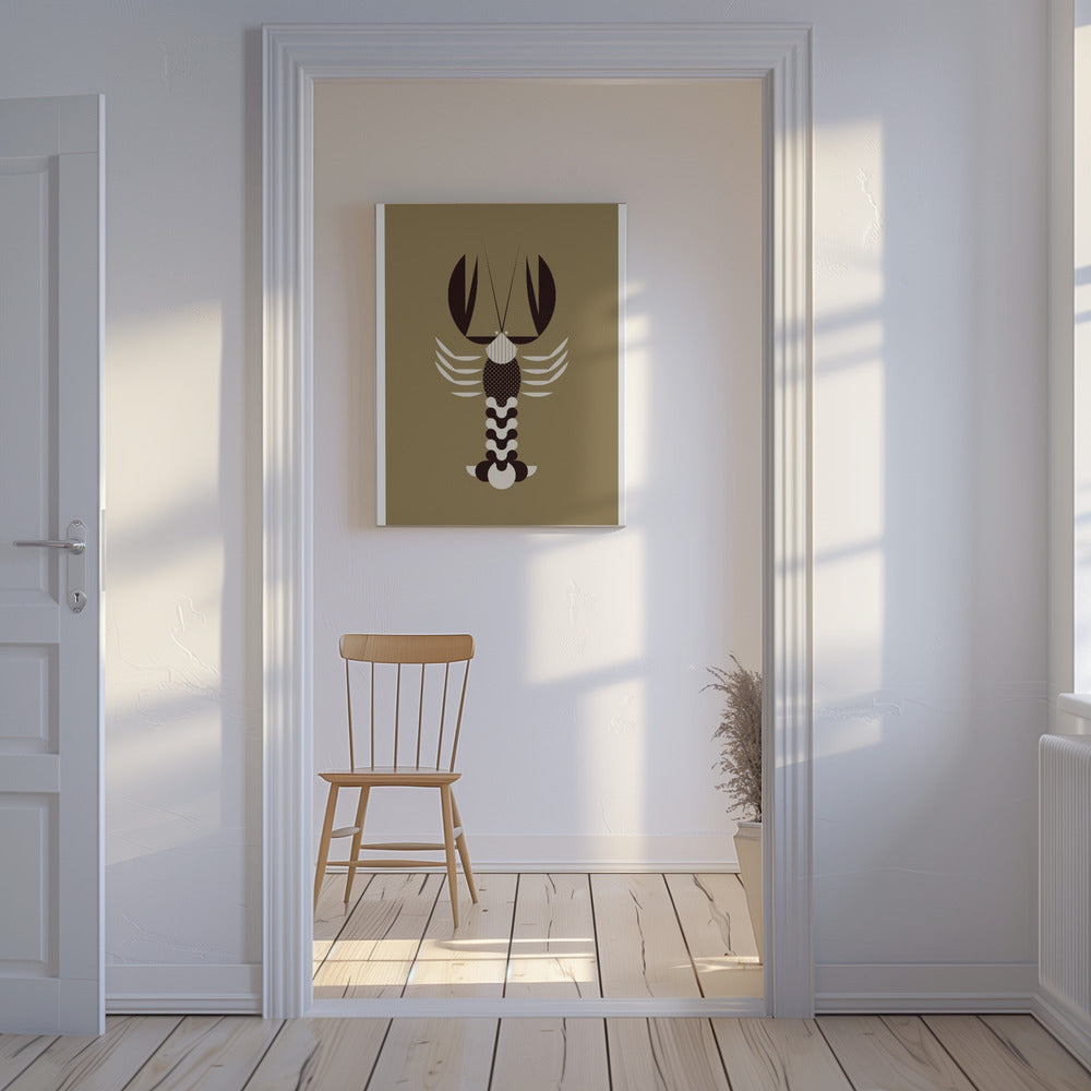 Gouden dieren - Kreeft (goud) | Canvas