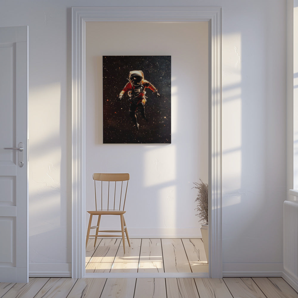 Een astronaut in de ruimte | Canvas